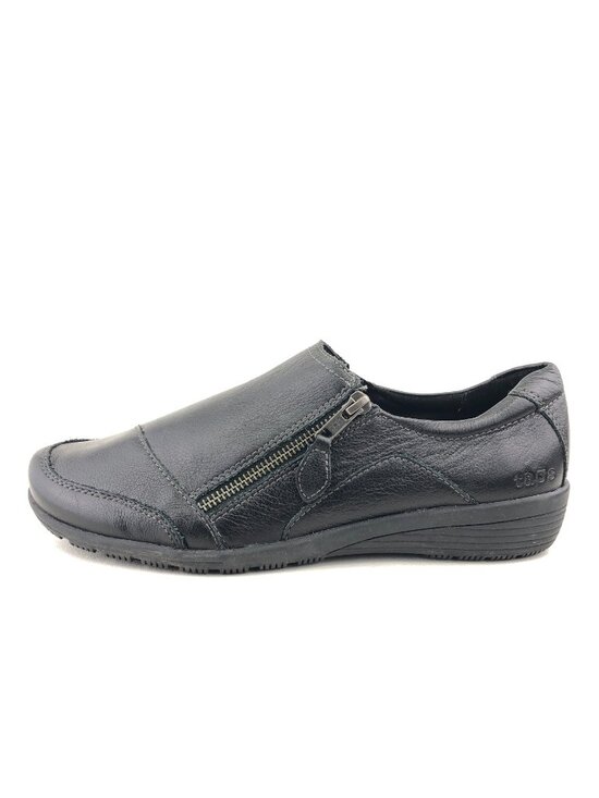 Taos Footwear Shoes - Taos Character Black Leather Zip Casual Flats 9.5